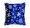 Blue velor christmas pillow on white background