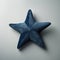 Blue Velvet Star Cushion: Hyper-realistic Sculpted Toy-like Proportions