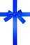 Blue vertical cross ribbon with bow