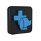 Blue Veterinary clinic symbol icon isolated on transparent background. Cross with dog veterinary care. Pet First Aid