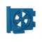 Blue Video graphic card icon isolated on transparent background.