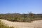 Blue viewing platform and dry river bed