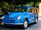 Blue vintage car Morris Minor 1000 Traveller