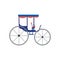 Blue vintage coach carriage - empty elegant buggy wagon