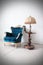 Blue vintage luxury armchair