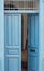 Blue vintage open door