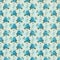 Blue Vintage retro rose floral background repeating pattern