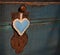 Blue vintage romantic heart