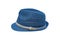 Blue vintage straw children hat fasion