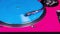 Blue vinyl and pink dj turntable stop motion