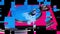 Blue vinyl and pink dj turntable stop motion