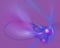 Blue violet abstract smoke with gentle haze around on purple background. Color mixing, fluidity, flow ability.