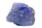 Blue violet extra quality rough Tanzanite from Tanzania isolated on white