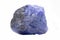 Blue violet extra quality rough Tanzanite from Tanzania isolated on white