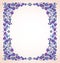 Blue violet flowers frame