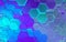 Blue and violet  glass hexagons in geometric background