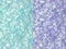 Blue and Violet Iridescent Confetti Background.