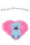 Blue-violet teddy bear with pink heart