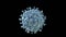 Blue virus on black background