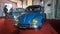 Blue Volkswagen Beetle on display at Jogja VW Festival