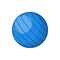 Blue volleyball ball icon, cartoon style
