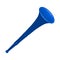 Blue vuvuzela trumpet football fan. Vuvuzela isolated on a white background. Vector illustration