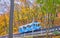 The blue wagon of Kyiv Funicular, Ukraine