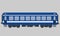 Blue wagon passenger train vector graphics for travela