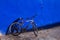 Blue wall and a bicycle, Morocco