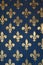 Blue wall with golden Fleur de Lys pattern, City Hall, Florence, Tuscany, Italy