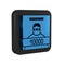 Blue Wanted poster icon isolated on transparent background. Reward money. Dead or alive crime outlaw. Black square