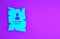 Blue Wanted western poster icon isolated on purple background. Reward money. Dead or alive crime outlaw. Minimalism