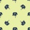 Blue War journalist correspondent icon isolated seamless pattern on yellow background. Live news. Vector