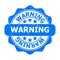 Blue Warning seal or logo or icon