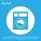 Blue Washer icon isolated on blue background. Washing machine icon. Clothes washer - laundry machine. Home appliance