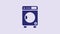 Blue Washer icon isolated on purple background. Washing machine icon. Clothes washer - laundry machine. Home appliance