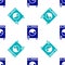 Blue Washer icon isolated seamless pattern on white background. Washing machine icon. Clothes washer - laundry machine