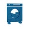 Blue Washer icon isolated on transparent background. Washing machine icon. Clothes washer - laundry machine. Home