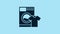 Blue Washer and t-shirt icon isolated on blue background. Washing machine icon. Clothes washer, laundry machine. Home