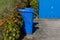 blue waste bin