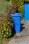 blue waste bin