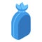 Blue waste pack icon isometric vector. Trash bag
