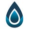 Blue water drop fall logo design