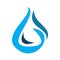 Blue water drop fall logo design