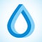 Blue water drop logo. Vector icon