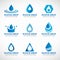 Blue Water drop logo vector set design