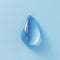 Blue water droplet on a smooth surface