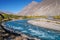 Blue water of Gilgit river flowing through Gupis.
