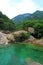 Blue water and mountains at Blue moon valley at Yunnan Lijiang