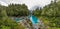 Blue water and rocks of the Hokitika Gorge Scenic Reserve, South Island New Zealand